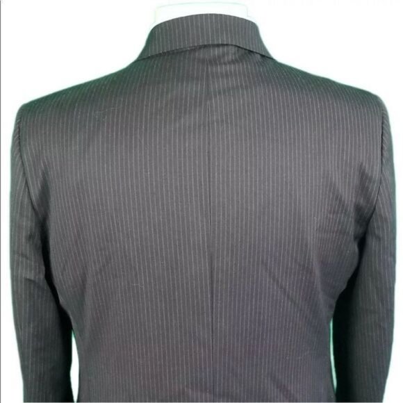 Brooks Brothers 42R Navy Stripe Suit Jacket 2 Button 1 Vent 100% Wool - Picture 2 of 7